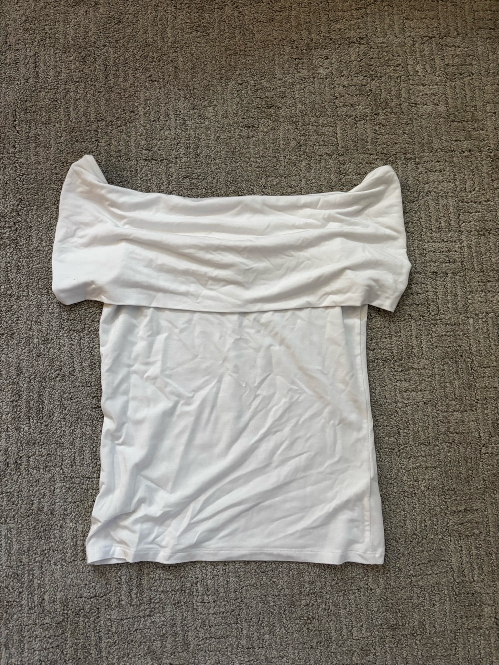Aritzia White Off-Shoulder Crop Top